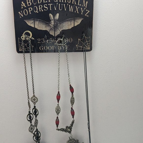 Bat Ouija Printed Wooden Jewelry /Key Holder Gothic Wall Decor - Picture 4 of 8